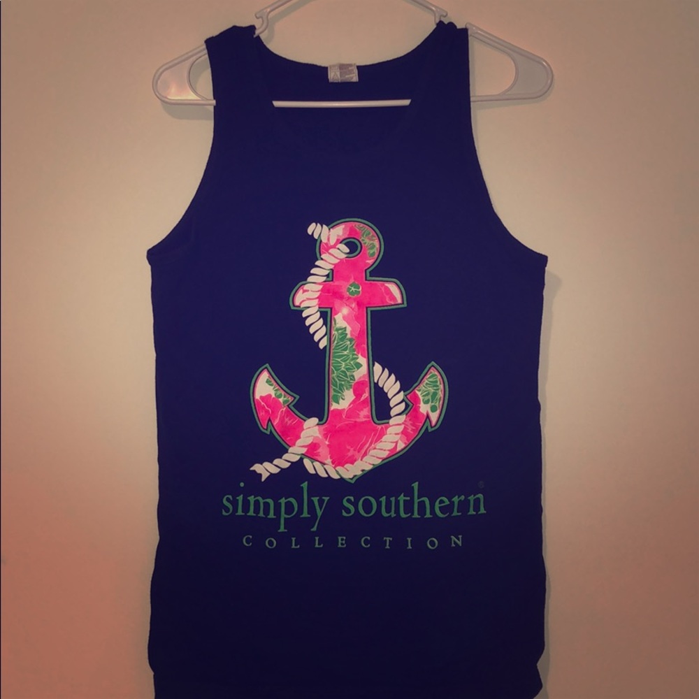 Navy blue simply southern tank